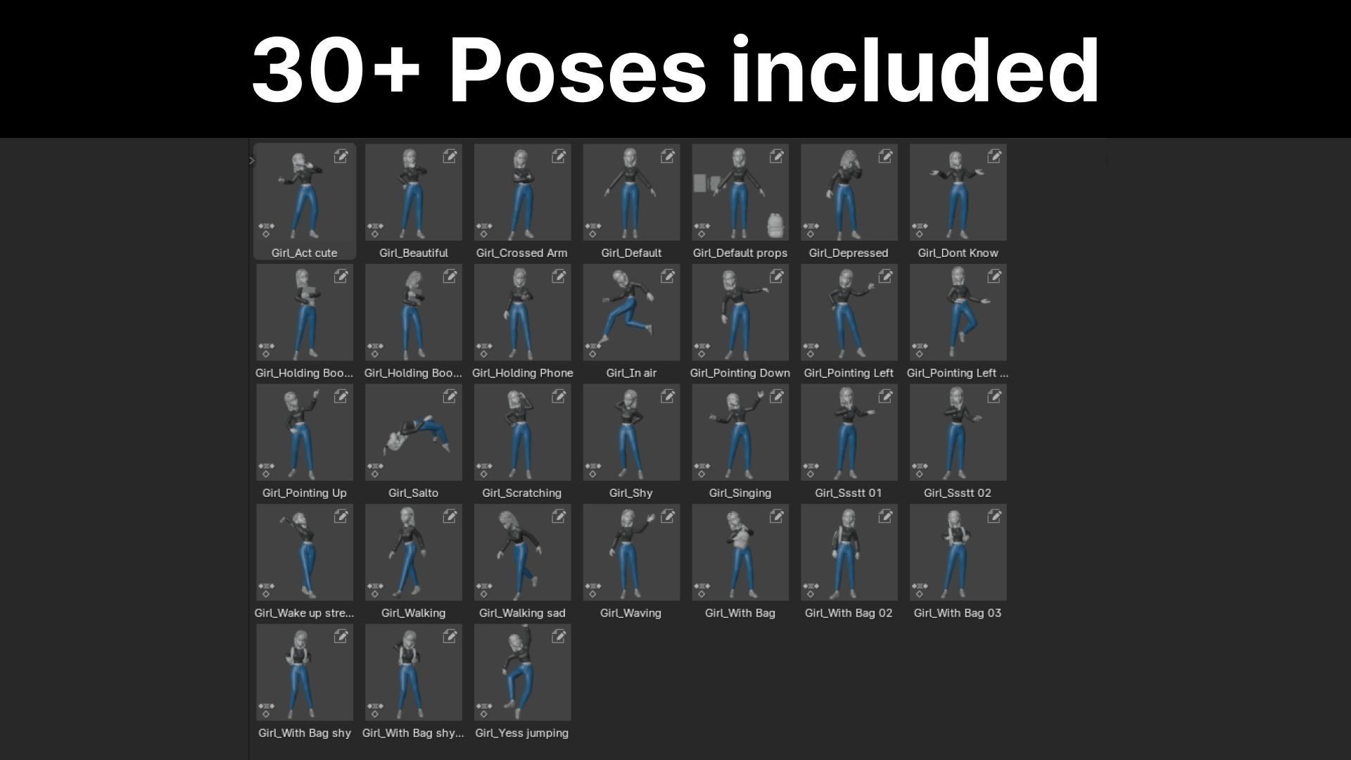 Additional poses showcase